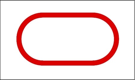 a red oval